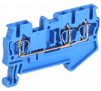 Клемма пружинная КПИ 3в-2,5 3 вывода 31А синяя IEK