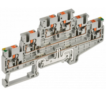 Колодка клеммная CP-ML-PEN трехуровневая с заземлением на нижнем уровне 2,5мм2 серая IEK