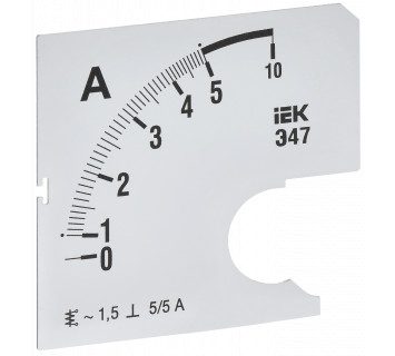 Шкала сменная для амперметра Э47 5/5А класс точности 1,5 72х72мм IEK