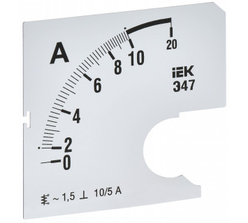 Шкала сменная для амперметра Э47 10/5А класс точности 1,5 72х72мм IEK