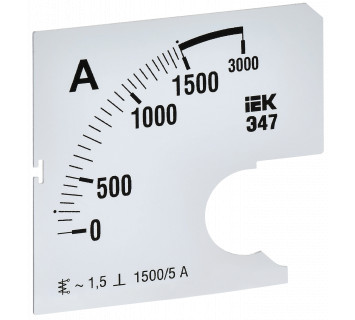 Шкала сменная для амперметра Э47 1500/5А класс точности 1,5 72х72мм IEK