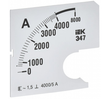 Шкала сменная для амперметра Э47 4000/5А класс точности 1,5 72х72мм IEK