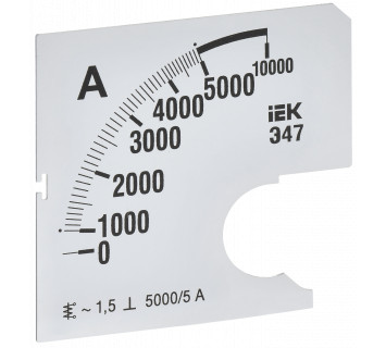 Шкала сменная для амперметра Э47 5000/5А класс точности 1,5 72х72мм IEK