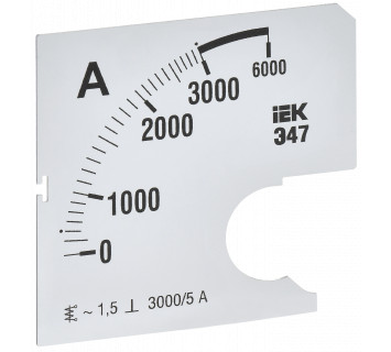 Шкала сменная для амперметра Э47 3000/5А класс точности 1,5 72х72мм IEK