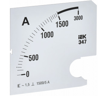 Шкала сменная для амперметра Э47 1500/5А класс точности 1,5 96х96мм IEK
