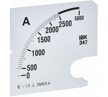 Шкала сменная для амперметра Э47 2500/5А класс точности 1,5 96х96мм IEK