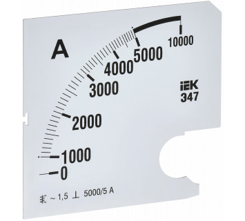 Шкала сменная для амперметра Э47 5000/5А класс точности 1,5 96х96мм IEK