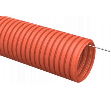 Труба гофрированная ПНД d=40мм с зондом оранжевая (15м) IEK