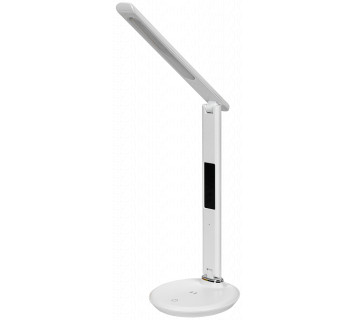 LIGHTING Светильник светодиодный настольный 2011 7Вт на подставке QI-заряд USB-выход кожа белый IEK