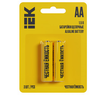 Батарейка щелочная Alkaline LR06/AA (2шт/блистер) IEK