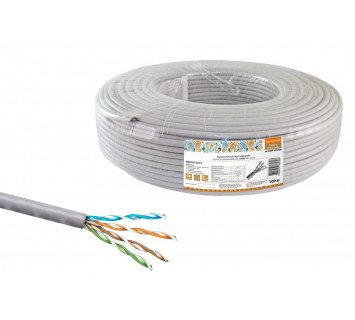 Кабель витая пара народный U/UTP Cat 5e 4х2х24AWG CCA (100м) PVC, серый