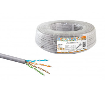 Кабель витая пара народный U/UTP Cat 5e 4х2х24AWG CCA (50м) PVC, серый
