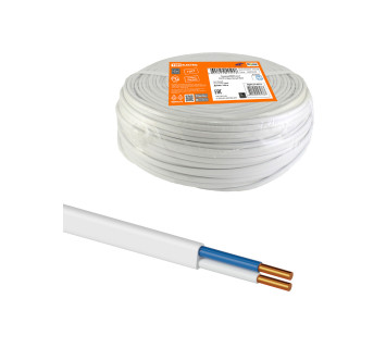 Провод ПВВП 2х2,5 ГОСТ (100м), белый TDM