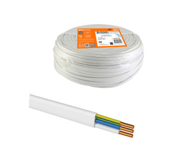 Провод ПВВП 3х1,5 ГОСТ (100м), белый TDM