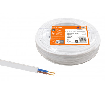 Провод ПГВВП 2х1 ГОСТ (5м), белый TDM