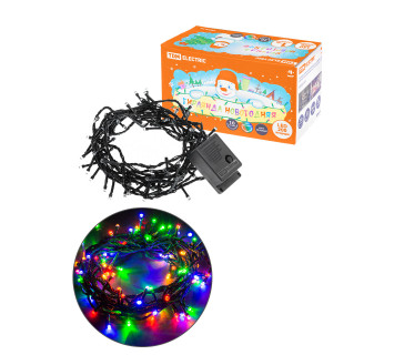 Гирлянда новогодняя  светодиодная, СГ 200 З, 220 В, зеленый шнур, многоцветная, 10  м, 8 режимов TDM