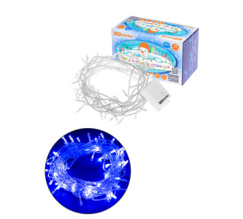 Гирлянда светодиодная СГ100Г10, голубая, 10м, 8 режимов, 250 В, TDM