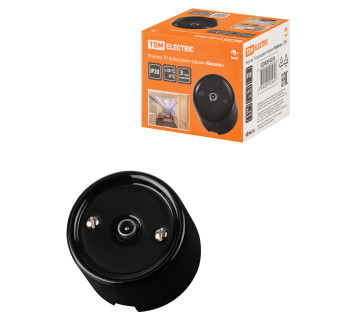 Розетка TV проходная черная «Болонь» TDM