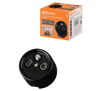 Розетка TV+R+ SAT проходная черная «Болонь» TDM