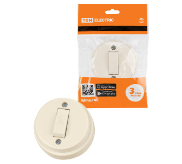 Выключатель 1-кл. открытой установки IP20 10А сл. кость 