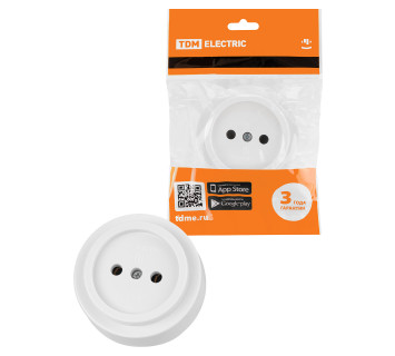 Розетка 2П открытой установки IP20 10А белая 