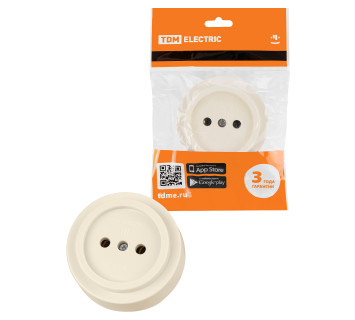 Розетка 2П открытой установки IP20 10А сл. кость 