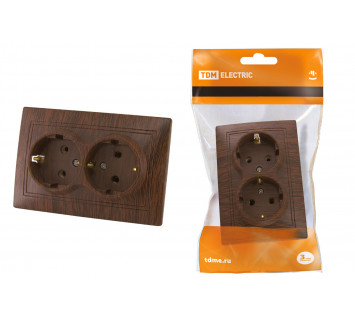 Розетка двойная 2П+З 16А 250В 