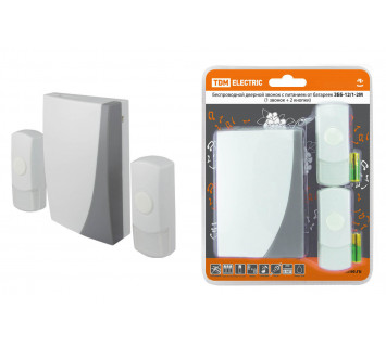 Звонок ЗББ-12/1-2М (беспр., бат., 2 кнопки) TDM