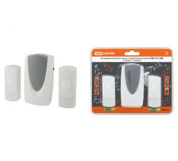 Звонок ЗБР-12/1-36М (беспр., роз., 2 кнопки) TDM