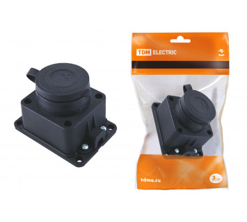 Розетка настенная с заглушкой каучук 2Р+РЕ 16А 250В IP44 TDM